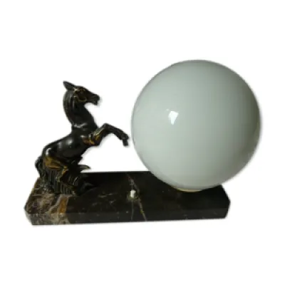 Lampe de table veilleuse - marbre globe opaline