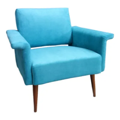 fauteuil en velours bleu - 1960