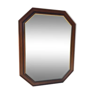 Miroir octogonal cadre - bois