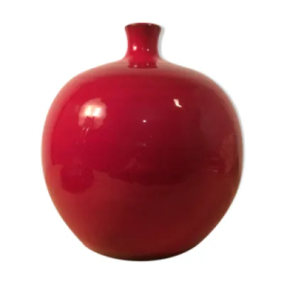 vase boule rouge céramique