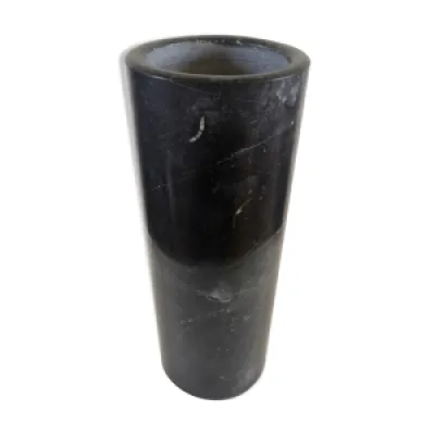 Vase cylindrique rouleau - noir marbre