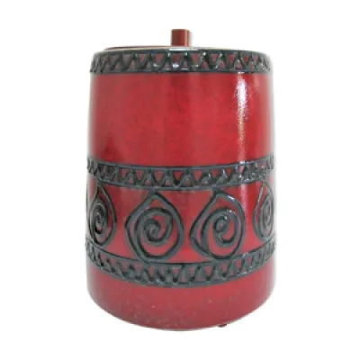 Pot céramique émaillée - design bois