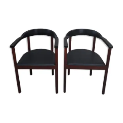 Paire de fauteuils scandinave - cuir