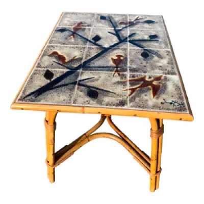 table basse en rotin - 1960