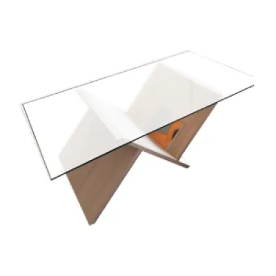 Table basse design en - massif verre