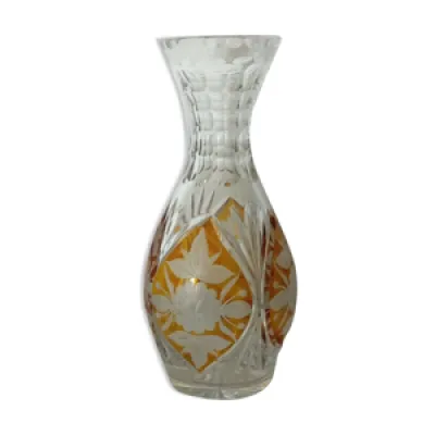 Vase en cristal de bohème - jaune