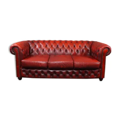 Canapé Chesterfield - cuir rouge