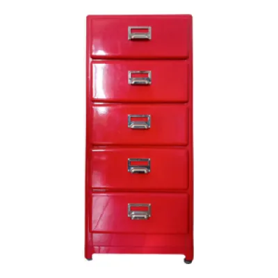Commode metal rouge,