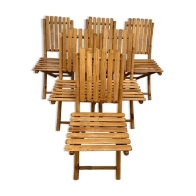 Suite de 6 chaises pliante - bambou
