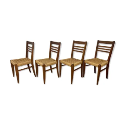 Set de 4 chaises Vibo - bois corde