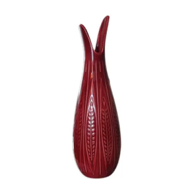 vase céramique rouge - 1960 scandinave