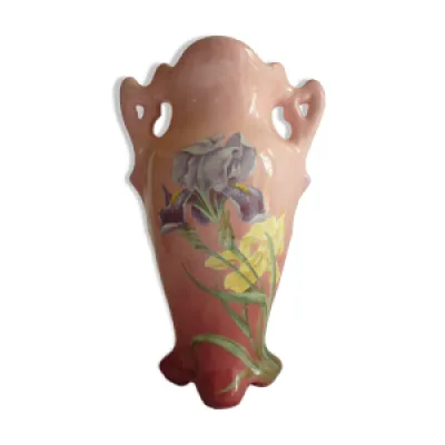 Vase 1900 décor Iris - delphin massier vallauris