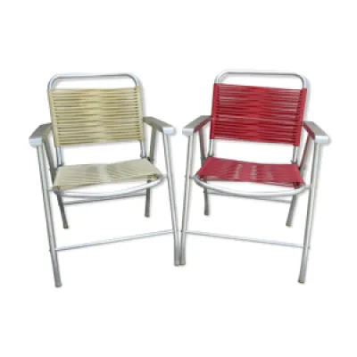 Paire de chaises pliantes - aluminium