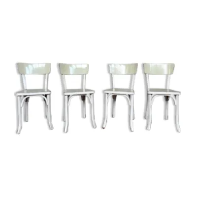Série de 4 chaises bistrot - formica blanc