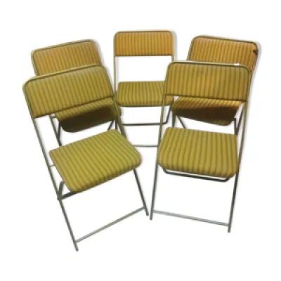 Série de 5 chaises Lafuma - 1960 pliantes