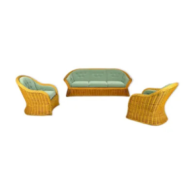 Salon rotin vintage: - fauteuils