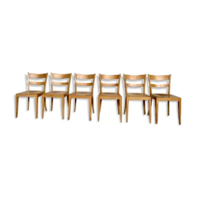 Serie de 6 chaises bistrot - clair bois