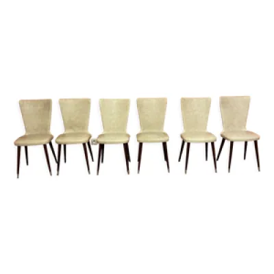Série 6 chaises vintage - blanche