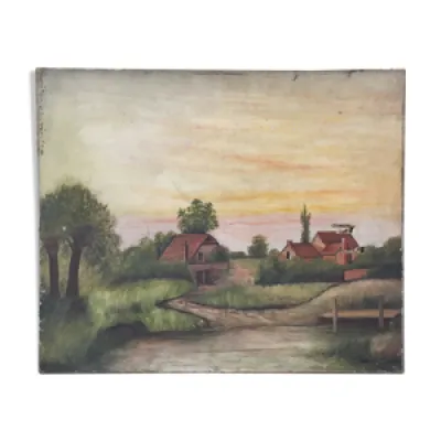 toile ancienne paysage
