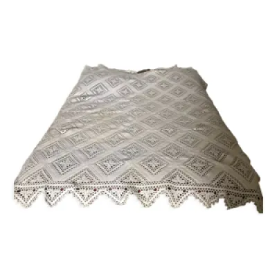 Couvre lit crochet en - blanc losanges