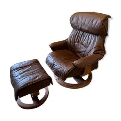 fauteuil vintage avec - ottoman
