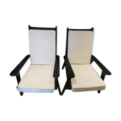 Paire de fauteuils vintage - blanc