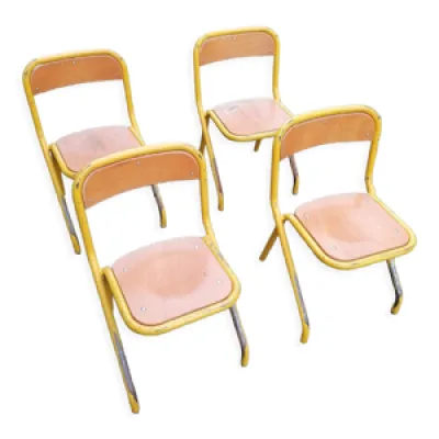 Lot de 4 chaises d'écolier
