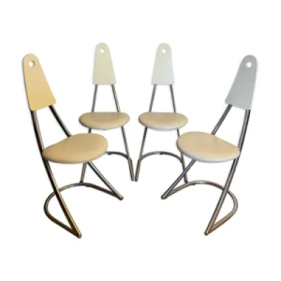 4 chaises Aria design - cuir