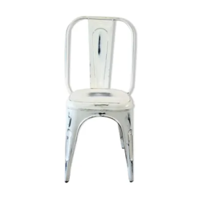 chaise industrielle vintage - blanc