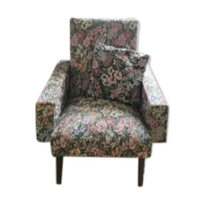 fauteuil année 60 vintage - fleurs