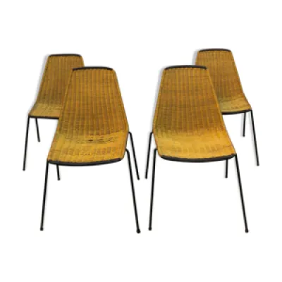 4 chaises « Baskets » - 1950s design