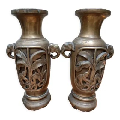 paire de vases en bronze