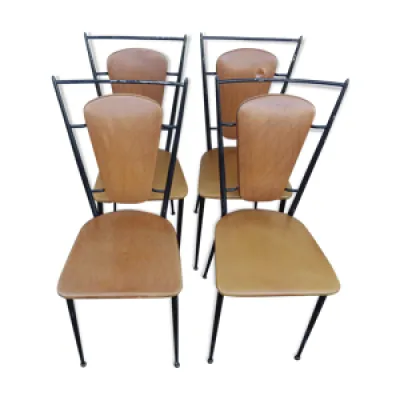 Lot de 4 chaises vintage - marron
