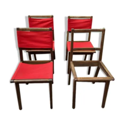 Série de 4 chaises bois