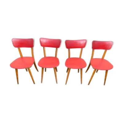 4 chaises vintage simili