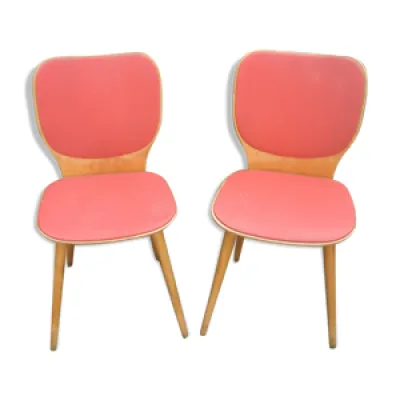 Paire de chaises 1950 - rouge