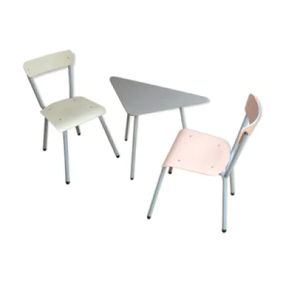 Table tripode et chaises - 1950