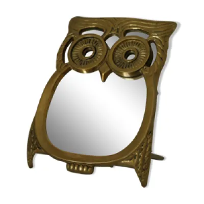 miroir de table hibou - laiton