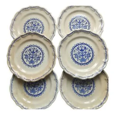 6 assiettes porcelaine - rouen