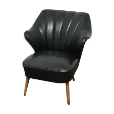chaise skai noir vintage