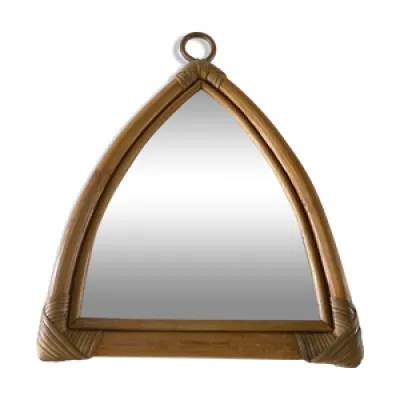 Miroir vintage en rotin - triangulaire forme