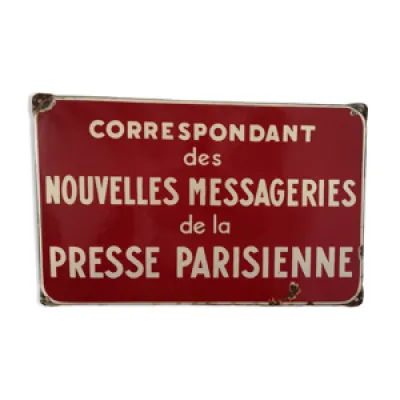 Plaque émaillée messagerie - parisienne