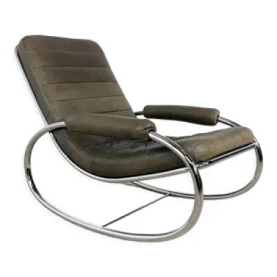 fauteuil à bascule vintage - cuir italien
