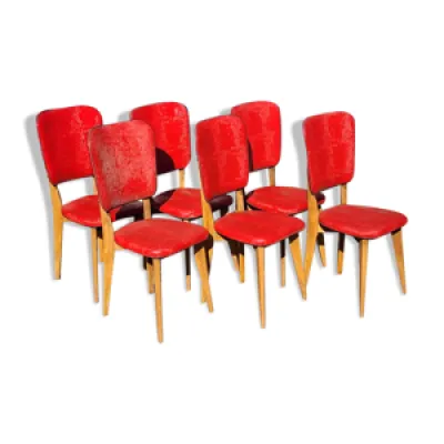 6 chaises vintage 1960 - bois