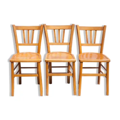 Ensemble de 3 chaises - 1960 bois