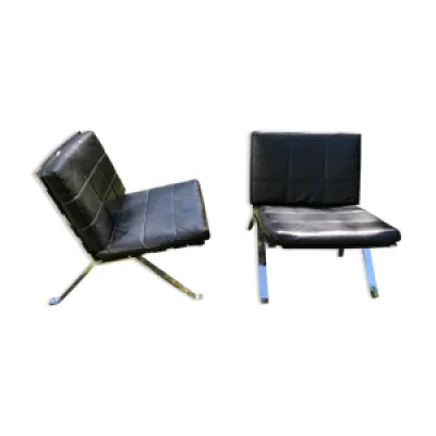 2 fauteuils lounge, Girsberger - cuir