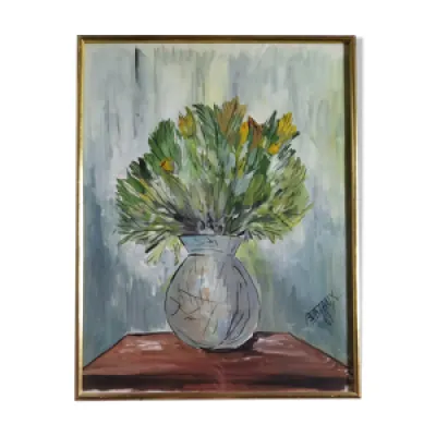 Aquarelle 'Vase au Bouquet