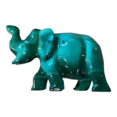 Éléphant sculpté en - malachite