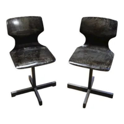 Paire de chaises vintage - bois pied