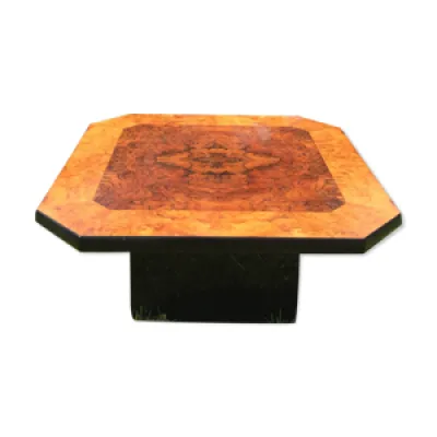 Table basse carrée vintage - sabot 1970
